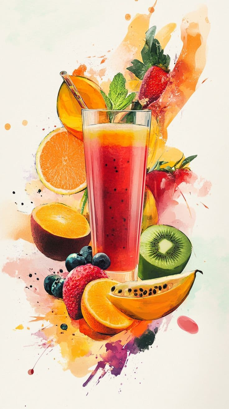 Jugo mixto o surtido de frutas