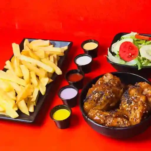Alitas en salsa BBQ